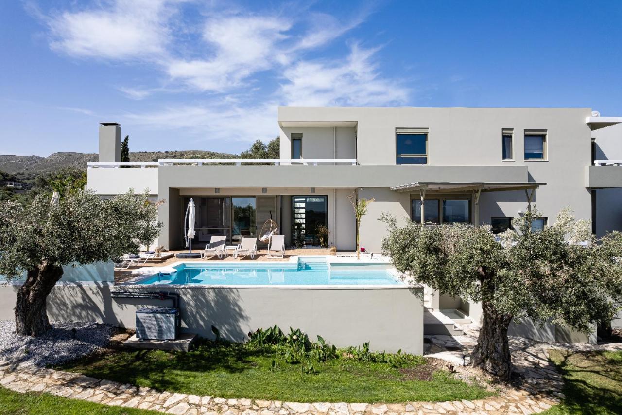 Rizes Villa With Jacuzzi & Heated Pool Ajía Triáda Kültér fotó
